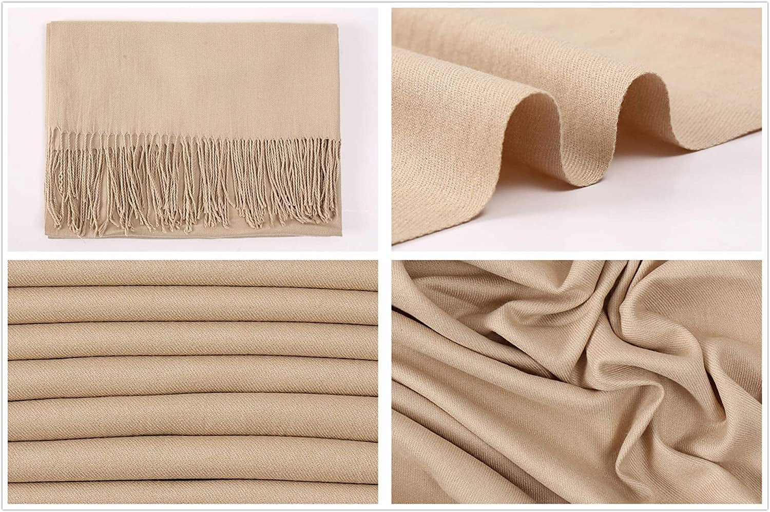 RIIQIICHY Women'S Scarf Pashmina Shawls and Wraps for Evening Dress Bridesmaid Wedding Bridal Winter Warm Long Large Scarves Apparel & Accessories > Clothing Accessories > Scarves & Shawls RIIQIICHY   