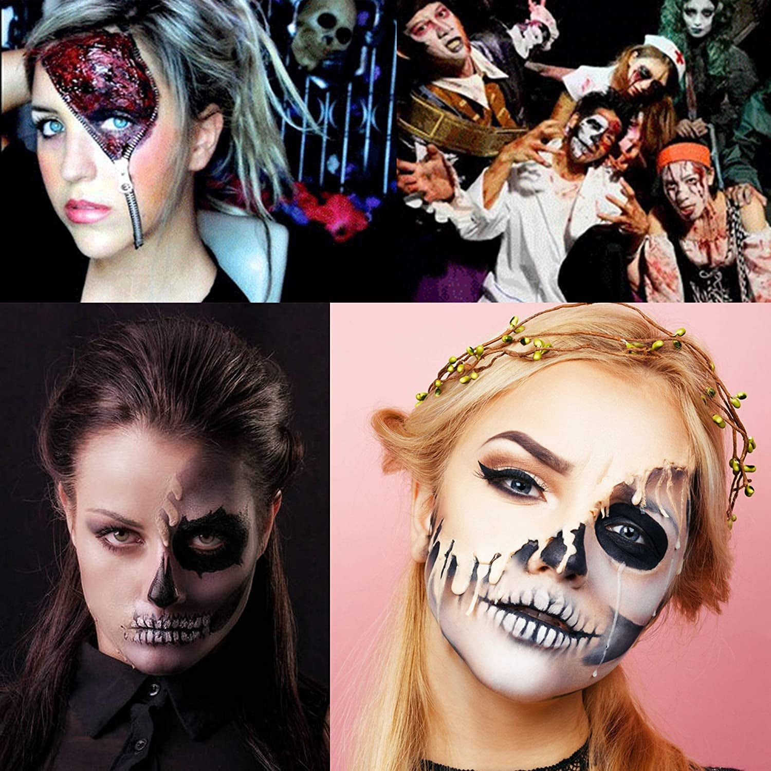 FANICEA Special Effects SFX Makeup Kit with Wound Modeling Scar Wax, Bruise Wheel, Sponge Puff, Spatula Tool, Stipple Sponge, Coagulated Fake Blood for Halloween Party Cosplay Stage Health & Beauty > Personal Care > Cosmetics > Cosmetic Tools > Makeup Tools FANICEA   