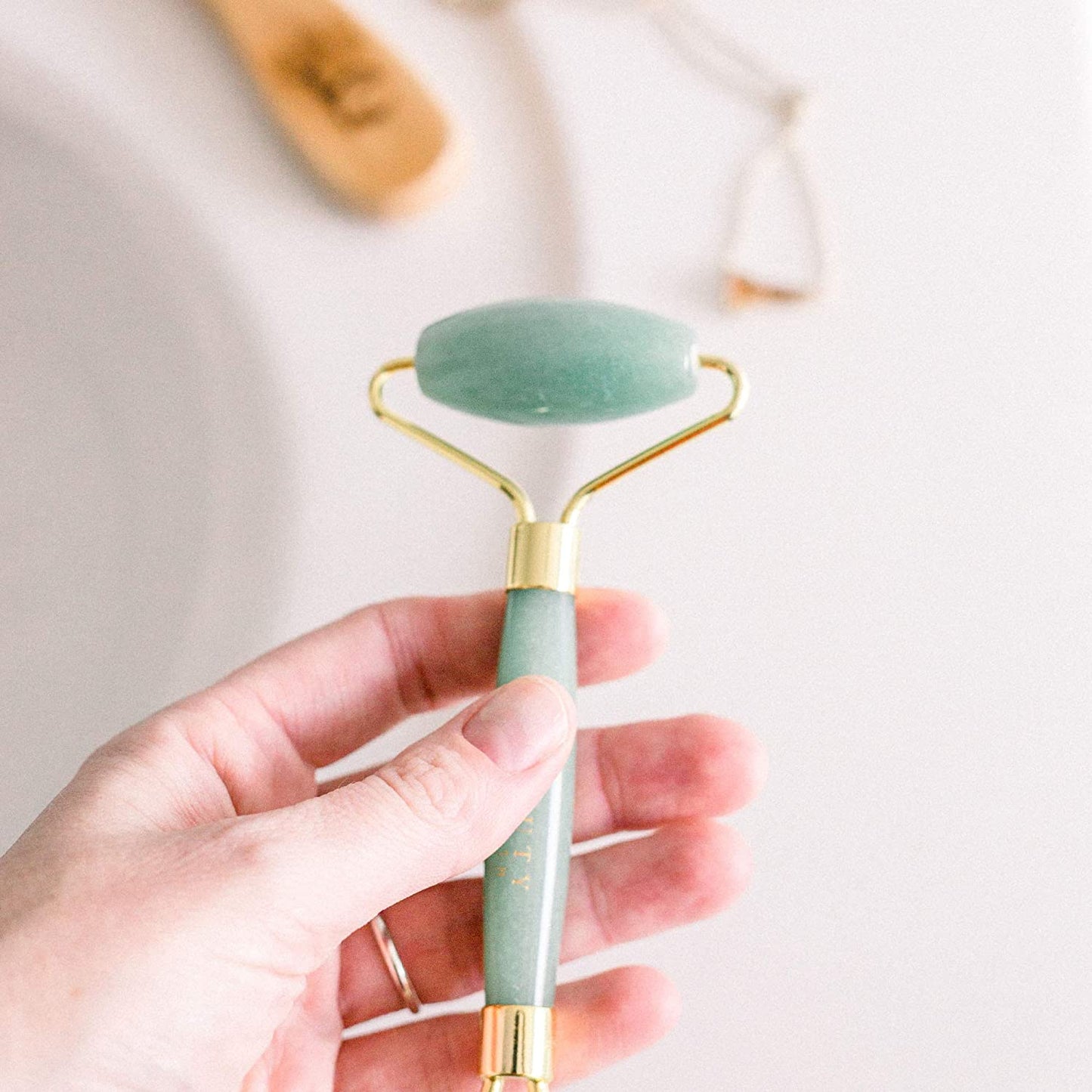 Jade Roller for Face - Skin Care Tools Used with Beauty Products, Jade Face Roller for Face, Small Eye Roller for Puffy Eyes, Face Massager for Women Face Care, Facial Roller Self Care Gifts for Women Health & Beauty > Personal Care > Cosmetics > Cosmetic Tools > Skin Care Tools Beauty by Earth   