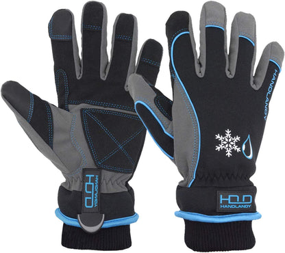 Waterproof Insulated Work Gloves, Thermal Winter Gloves for Men Women Touch Screen, Warm Ski Snowboard Cold Weather Gloves (Medium, Pink) Apparel & Accessories > Clothing Accessories > Gloves & Mittens HANDLANDY Blue-men Size Medium 