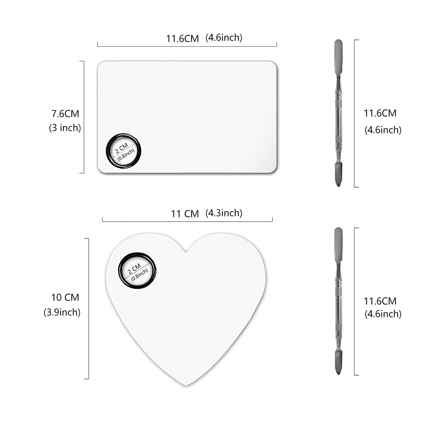 Penugo Upgrade Mixing Makeup Palette, Heart Stainless Steel Cosmetic Palette with Spatula Tool, Nail-Art Mixing Palette for Cosmetic Pigment Blending Health & Beauty > Personal Care > Cosmetics > Cosmetic Tools > Makeup Tools Penugo   