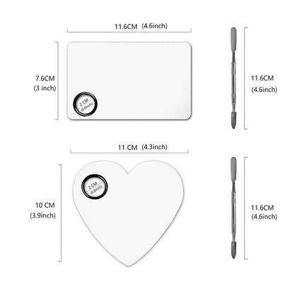 Penugo Upgrade Mixing Makeup Palette, Heart Stainless Steel Cosmetic Palette with Spatula Tool, Nail-Art Mixing Palette for Cosmetic Pigment Blending Health & Beauty > Personal Care > Cosmetics > Cosmetic Tools > Makeup Tools Penugo   
