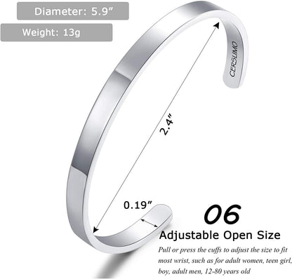 CERSLIMO Inspirational Gifts for Women Bracelet, Personalized Inspire Quotes Cuff Bangle Friendship Jewelry Graduation Encouragement Gift for Her Teen Girls Apparel & Accessories > Jewelry > Bracelets CERSLIMO   