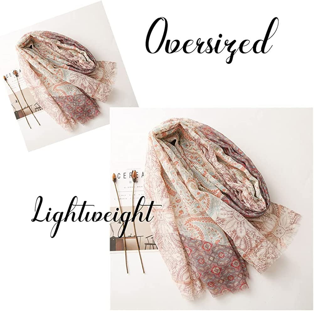 Scarf for Women Lightweight Floral Fashion Flower Scarves Shawl Wrap by Hophor Apparel & Accessories > Clothing Accessories > Scarves & Shawls Hophor   