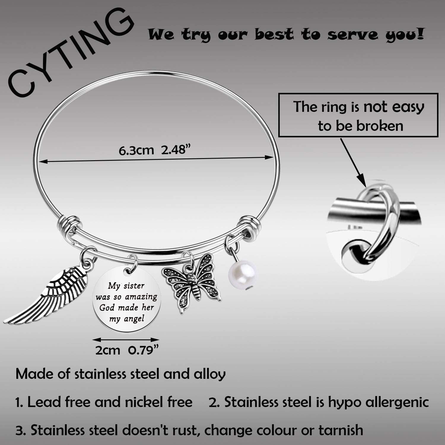 CYTING Sister Memorial Bracelet My Sister Was so Amazing God Made Her My Angel in Memory of Sister Remembrance Jewelry Loss of Sister Sympathy Gift Apparel & Accessories > Jewelry > Bracelets CYTING   