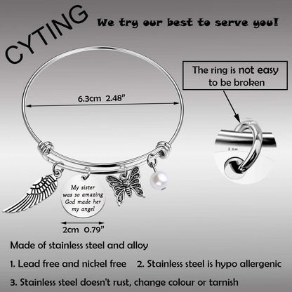 CYTING Sister Memorial Bracelet My Sister Was so Amazing God Made Her My Angel in Memory of Sister Remembrance Jewelry Loss of Sister Sympathy Gift Apparel & Accessories > Jewelry > Bracelets CYTING   