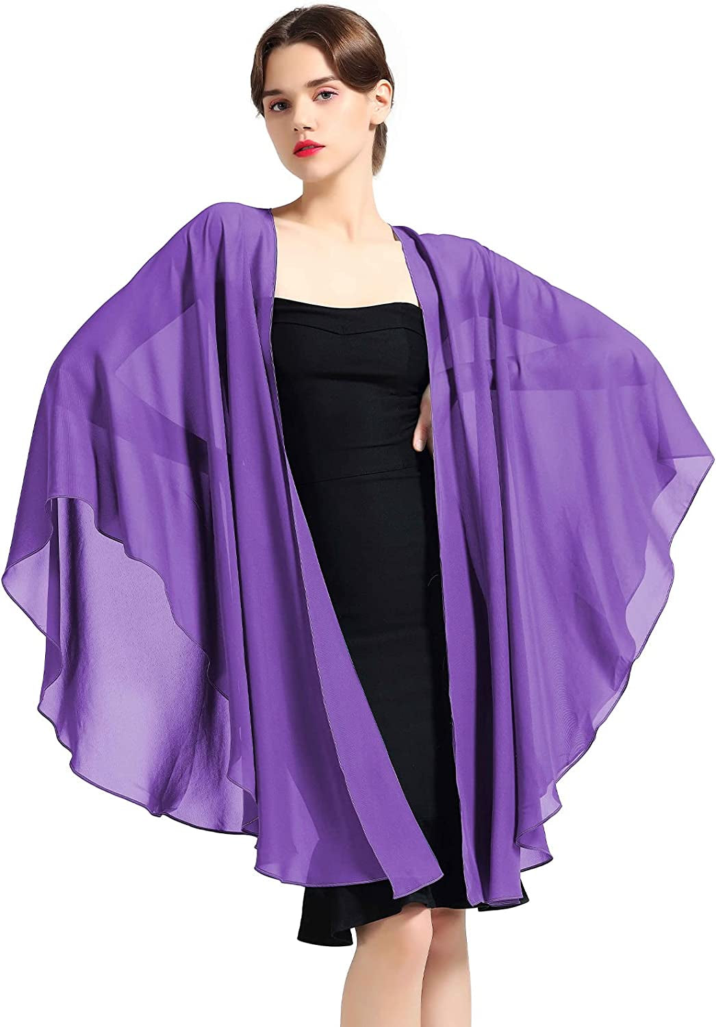Shawl Wrap Chiffon Scarf for Women Evening Dresses Wedding Stole Black White Blue 25 Colors by BEAUTELICATE Apparel & Accessories > Clothing Accessories > Scarves & Shawls BEAUTELICATE Violet  