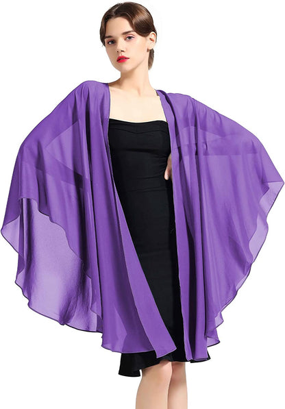 Shawl Wrap Chiffon Scarf for Women Evening Dresses Wedding Stole Black White Blue 25 Colors by BEAUTELICATE Apparel & Accessories > Clothing Accessories > Scarves & Shawls BEAUTELICATE Violet  