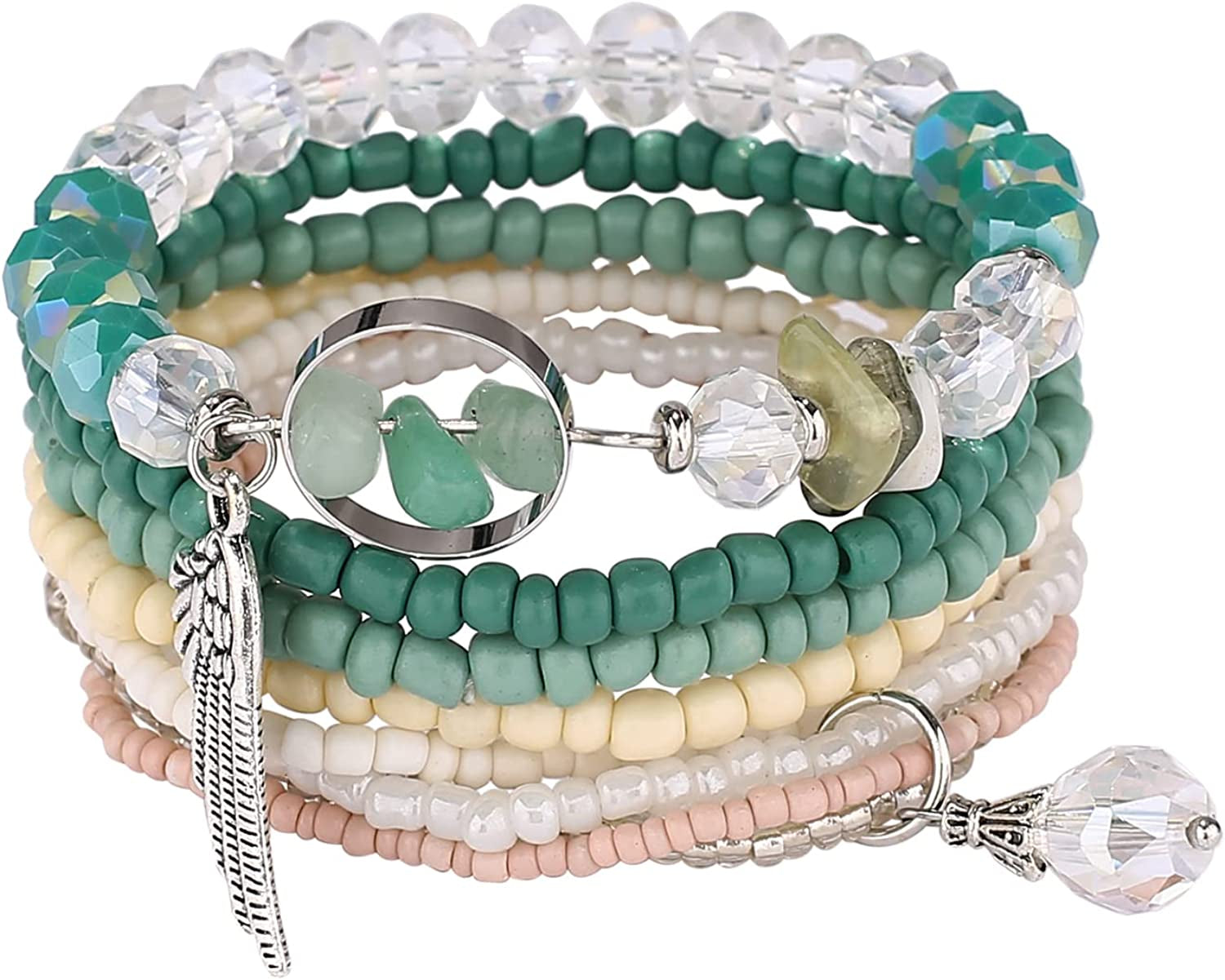 Iyours 6 Sets Bohemian Multilayer Tassels Bracelet Handmade Wrap Bracelets Bangle Jewelry Bracelets for Women Apparel & Accessories > Jewelry > Bracelets iYours   