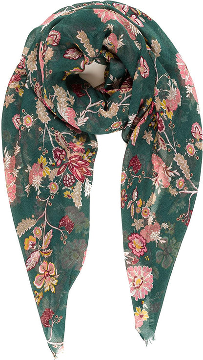 Scarfs for Women Lightweight Floral Flower Fashion Wrap Shawl Fall Winter Apparel & Accessories > Clothing Accessories > Scarves & Shawls MIMOSITO Green Floral  