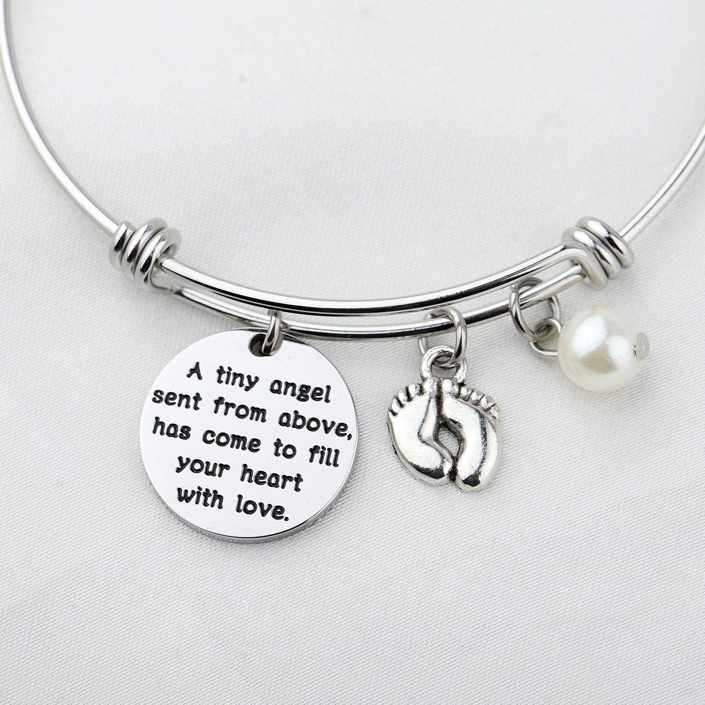 Gzrlyf New Mommy Bracelet New Mom Jewelry Pregnancy Gifts Mommy to Be Gifts a Tiny Angel Sent from above Has Come to Fill Your Heart with Love Apparel & Accessories > Jewelry > Bracelets Gzrlyf   