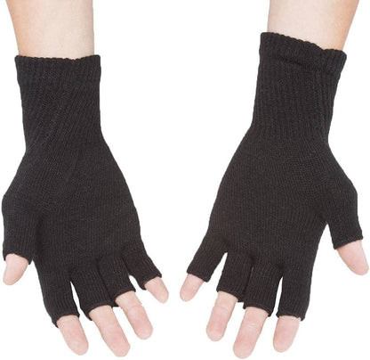 Gravity Threads Unisex Men Women Half Finger Stretchy Knit Fingerless Winter Gloves Apparel & Accessories > Clothing Accessories > Gloves & Mittens Gravity Trading   