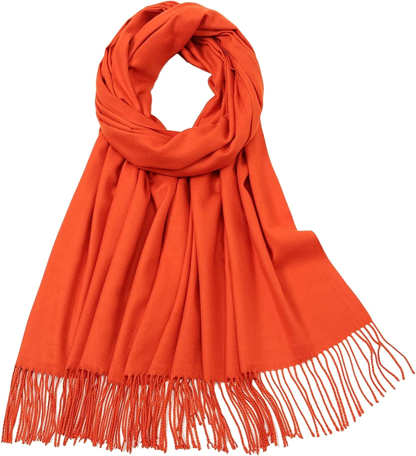 RIIQIICHY Women'S Scarf Pashmina Shawls and Wraps for Evening Dress Bridesmaid Wedding Bridal Winter Warm Long Large Scarves Apparel & Accessories > Clothing Accessories > Scarves & Shawls RIIQIICHY Burnt Orange  