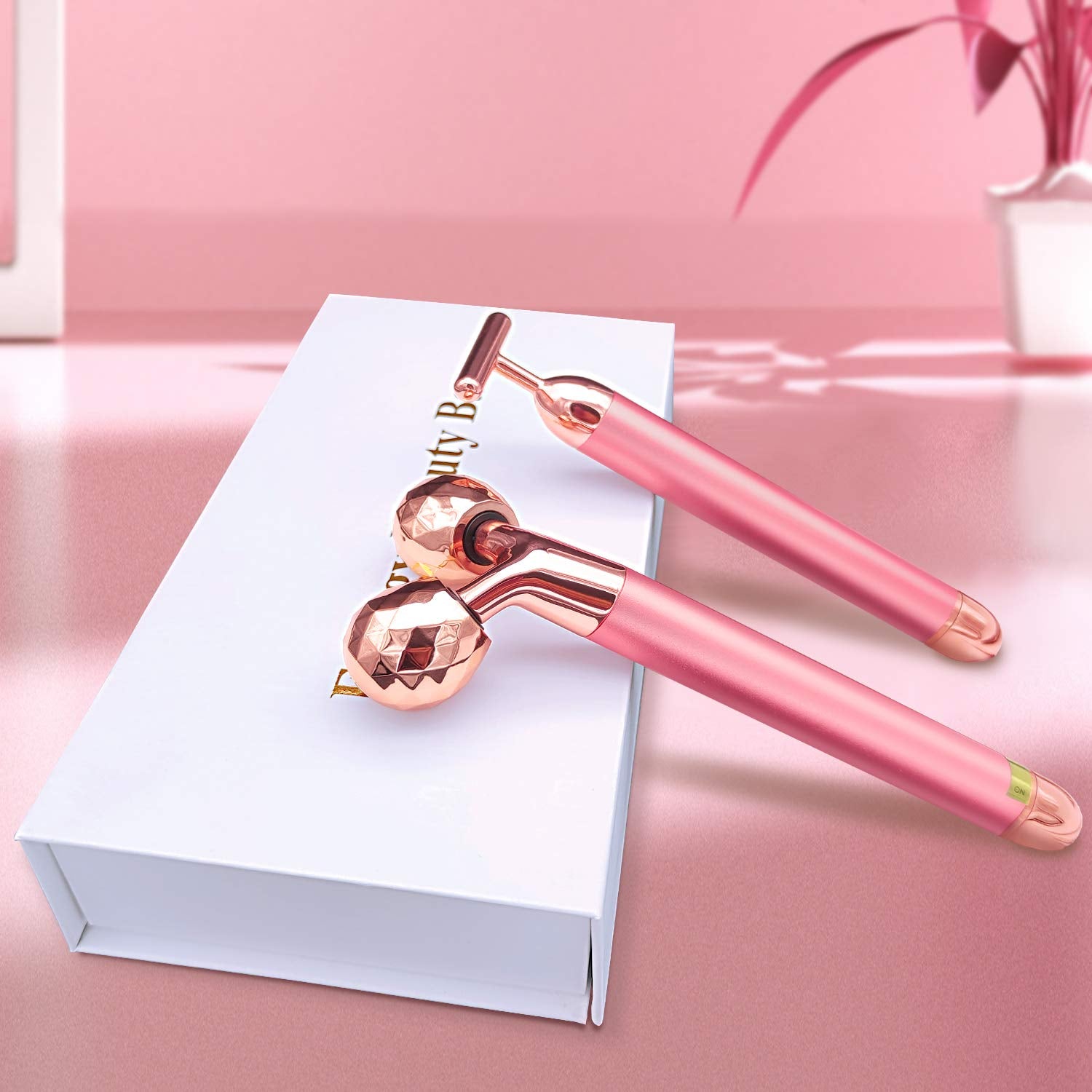 Face Massager Kit 3D Face Roller Massager T Shape Facial Massager Set Electric Skin Massager Tool Health & Beauty > Personal Care > Cosmetics > Cosmetic Tools > Skin Care Tools HEYFYV   