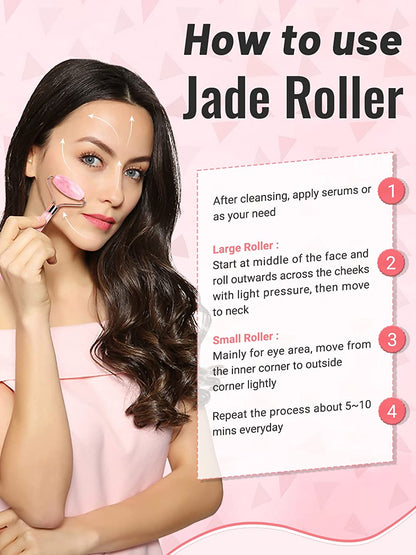 Deciniee Jade Roller and Gua Sha Set - anti Aging Rose Quartz Face Roller Massager & Guasha Tool for Face, Eye, Neck - Natural Beauty Skin Care Tools Body Muscle Relaxing Relieve Wrinkles Health & Beauty > Personal Care > Cosmetics > Cosmetic Tools > Skin Care Tools Deciniee   