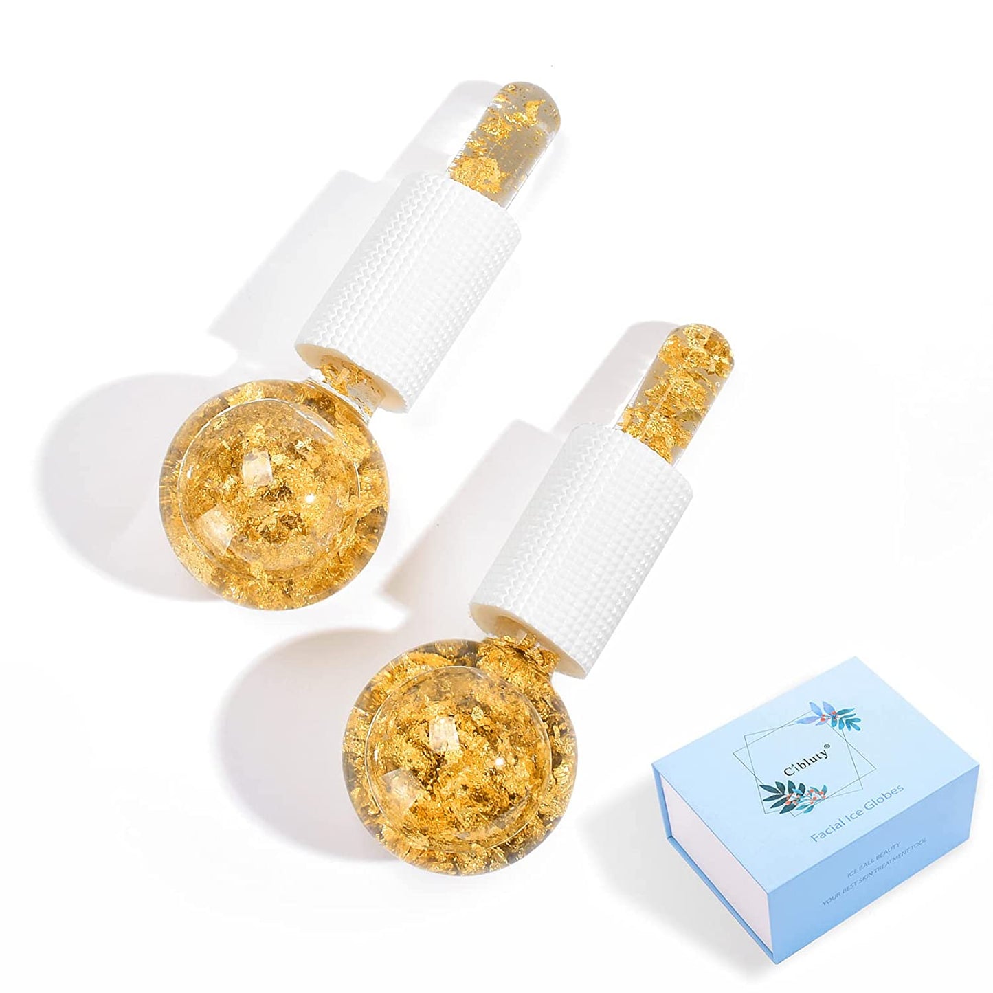 CIBLUTY ICE GLOBES for FACIAL, 2 PCS Facial Globes for Massage Tool, Facial Roller Cold Skin Massagers, Tighten Skin, Reduce Puffiness and Dark Circles, Enhance Circulation Health & Beauty > Personal Care > Cosmetics > Cosmetic Tools > Skin Care Tools CIBLUTY Gold  