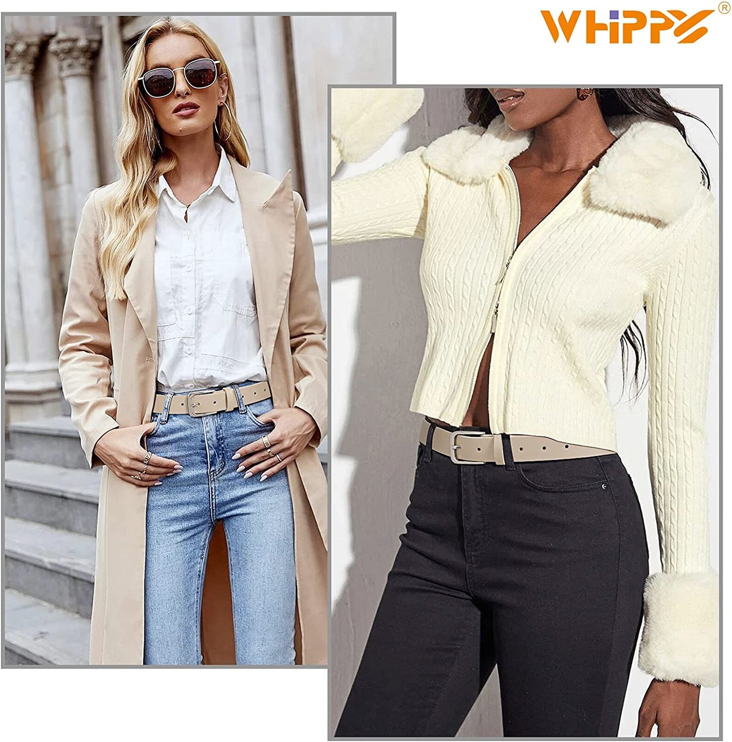 Women Casual Leather Belt for Jeans Pants, Fashion Ladies Girls Waist Dress Belt Apparel & Accessories > Clothing Accessories > Belts WHIPPY   