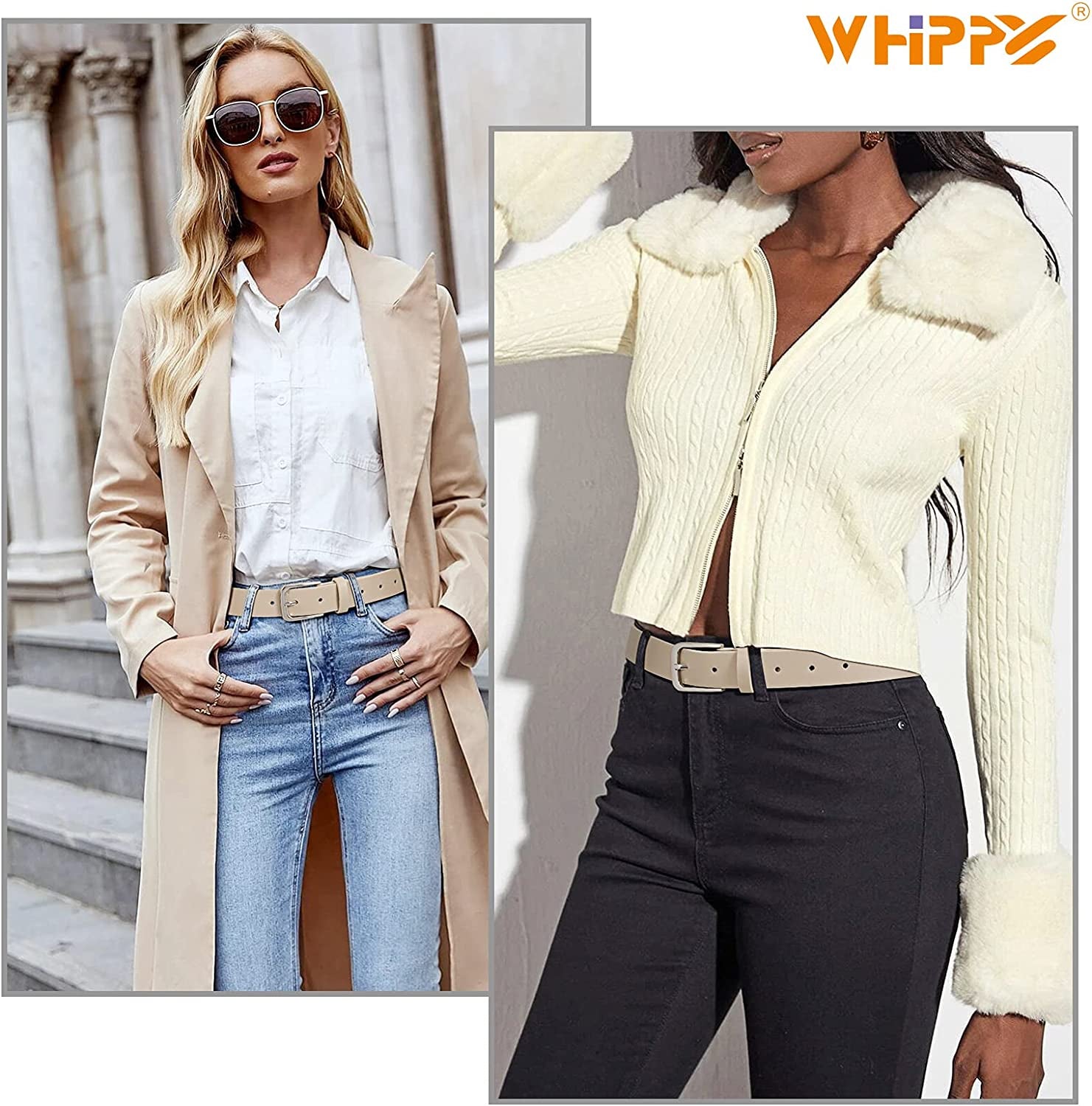 Women Casual Leather Belt for Jeans Pants, Fashion Ladies Girls Waist Dress Belt Apparel & Accessories > Clothing Accessories > Belts WHIPPY   