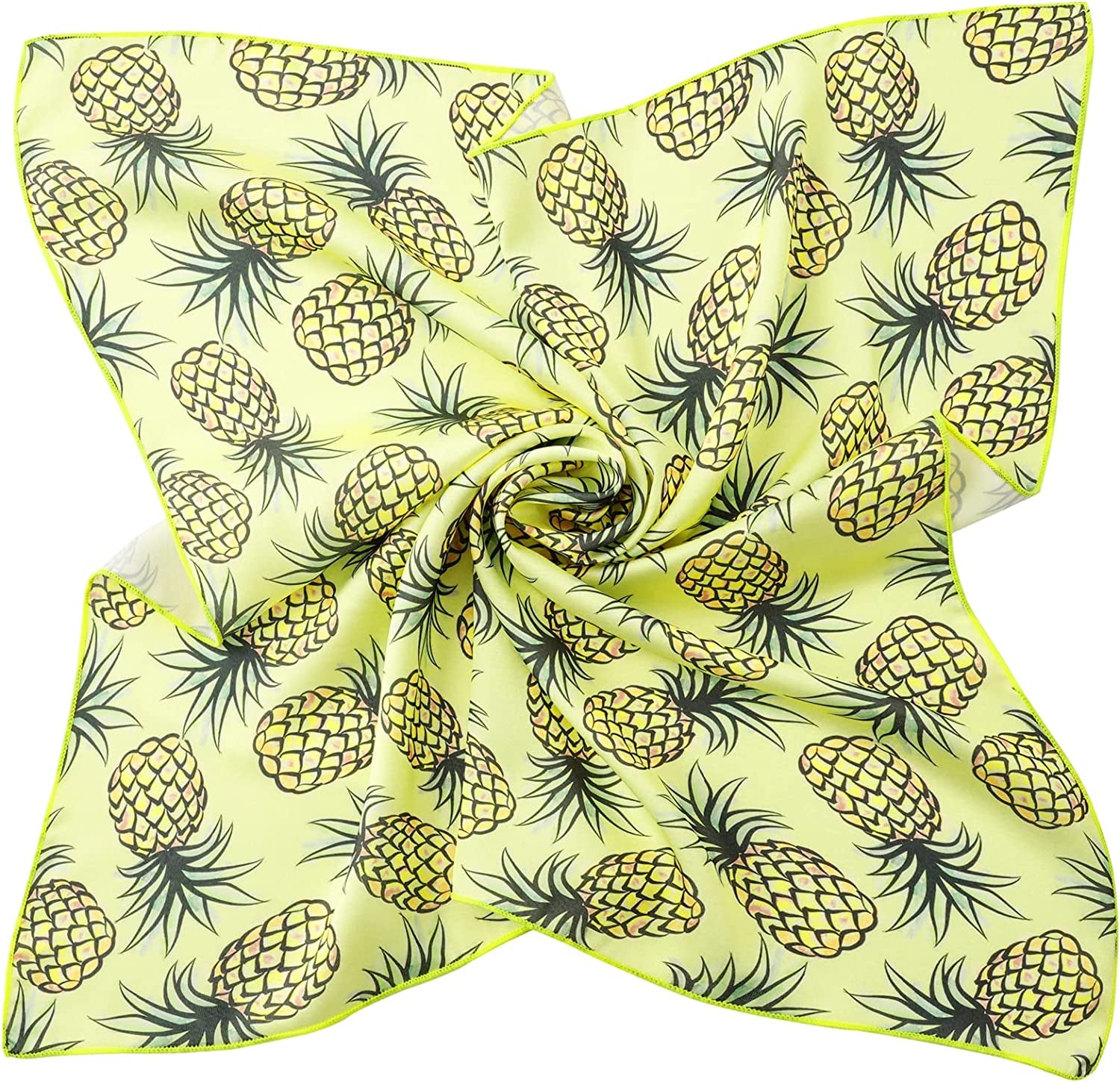 GERINLY Cute Bandana for Women Fruits Printed Square Hair Scarf Headband Summer Accessories Apparel & Accessories > Clothing Accessories > Bandanas & Headties GERINLY Q-pineapple  