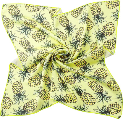 GERINLY Cute Bandana for Women Fruits Printed Square Hair Scarf Headband Summer Accessories Apparel & Accessories > Clothing Accessories > Bandanas & Headties GERINLY Q-pineapple  