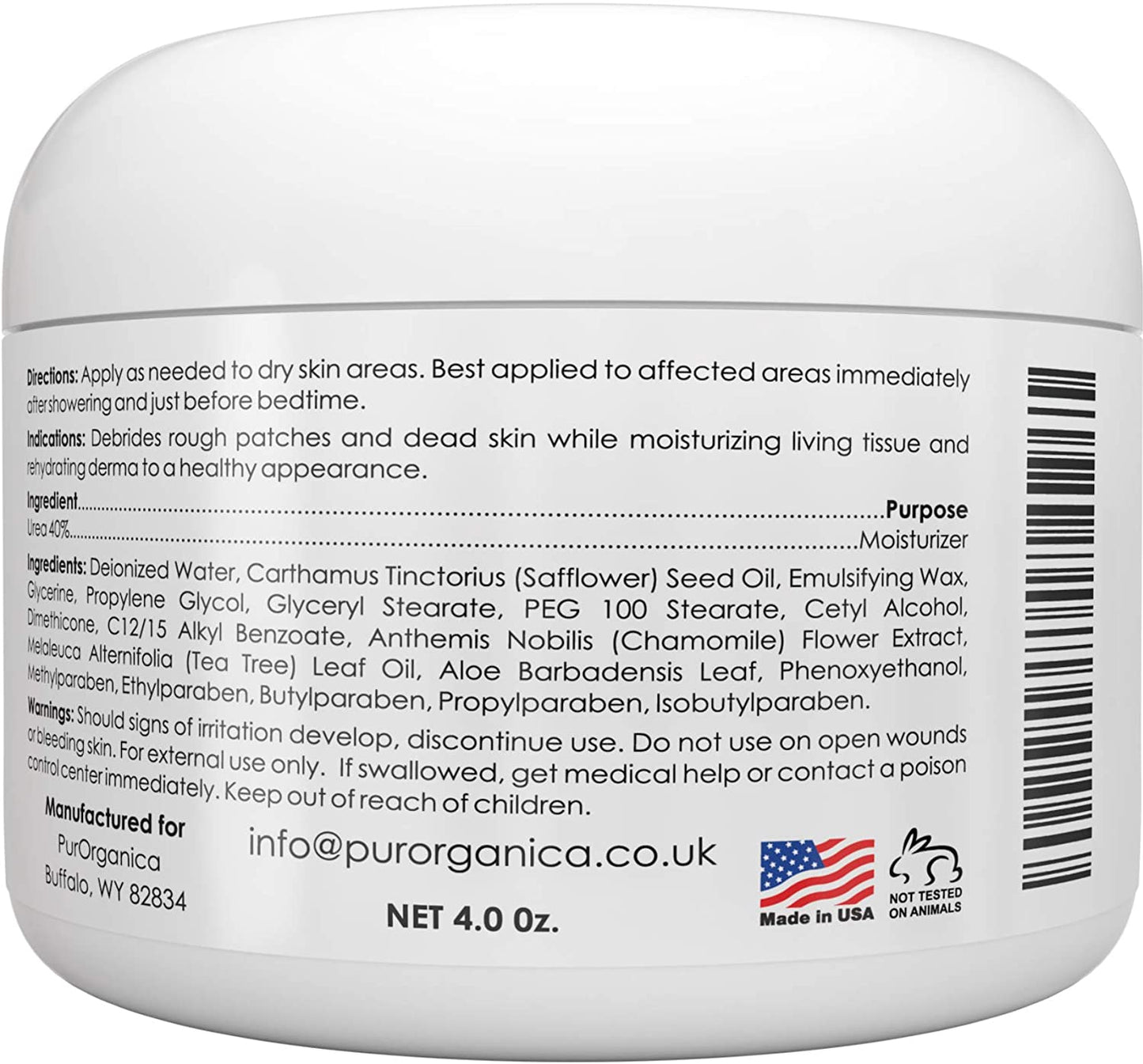 Purorganica Urea 40% Foot Cream - No Pumice Stone - Callus Remover - Moisturizes & Rehydrates Thick, Cracked, Rough, Dead & Dry Skin - for Feet, Elbows and Hands - Made in USA Health & Beauty > Personal Care > Foot Care PurOrganica   