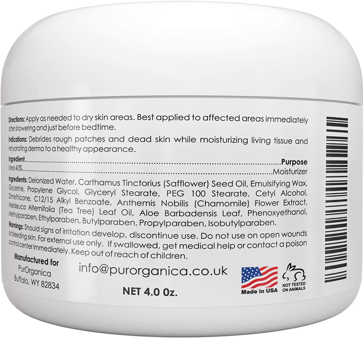 Purorganica Urea 40% Foot Cream - No Pumice Stone - Callus Remover - Moisturizes & Rehydrates Thick, Cracked, Rough, Dead & Dry Skin - for Feet, Elbows and Hands - Made in USA Health & Beauty > Personal Care > Foot Care PurOrganica   