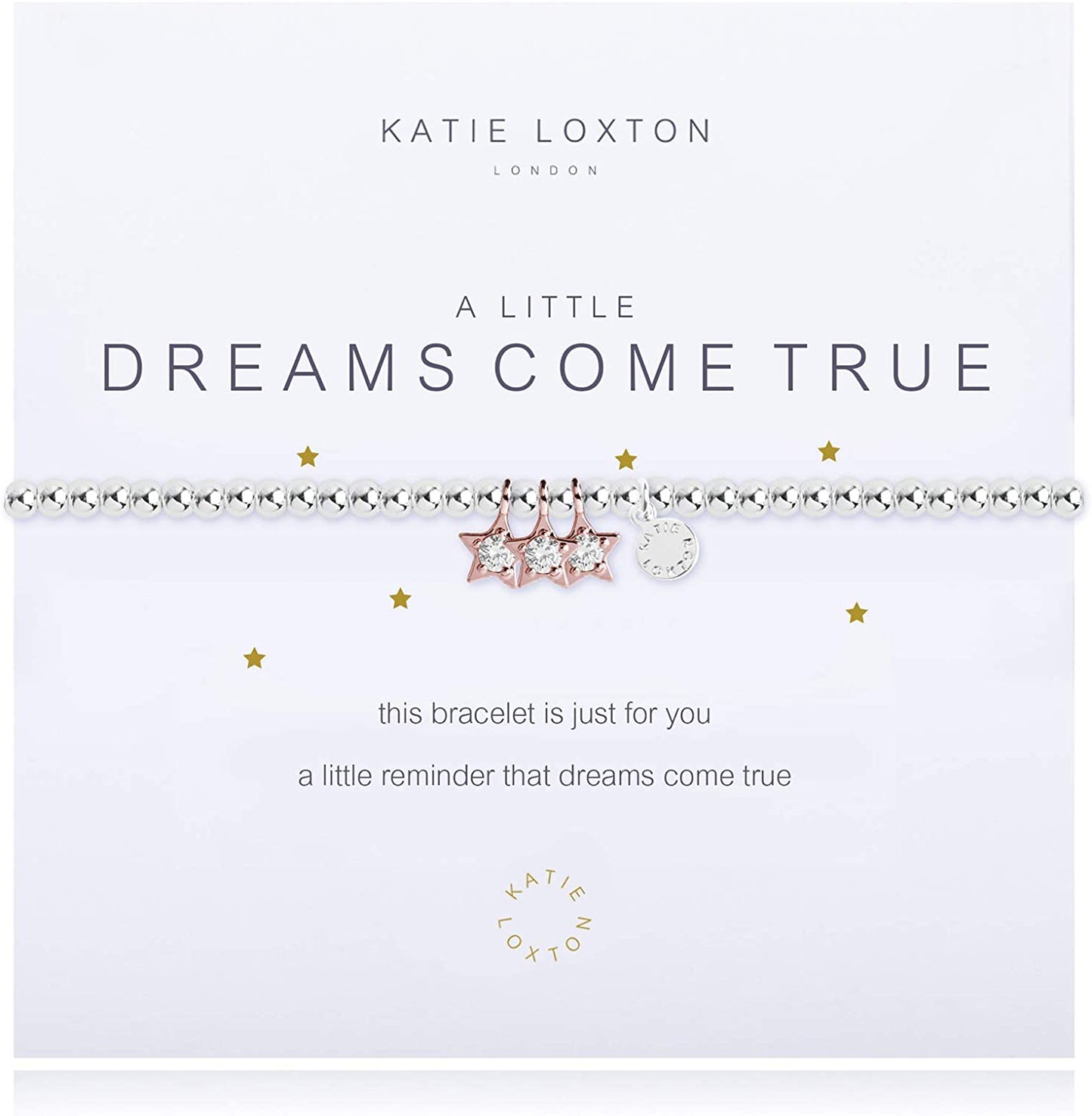 KATIE LOXTON a Little Magic Womens Stretch Adjustable Band Fashion Charm Bracelet Apparel & Accessories > Jewelry > Bracelets Katie Loxton Dreams Come True  