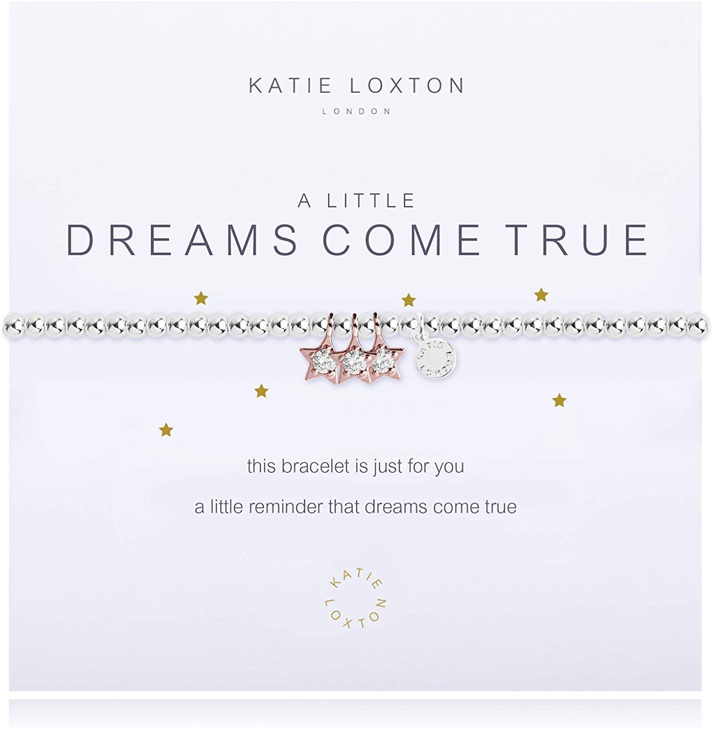 KATIE LOXTON a Little Magic Womens Stretch Adjustable Band Fashion Charm Bracelet Apparel & Accessories > Jewelry > Bracelets Katie Loxton Dreams Come True  