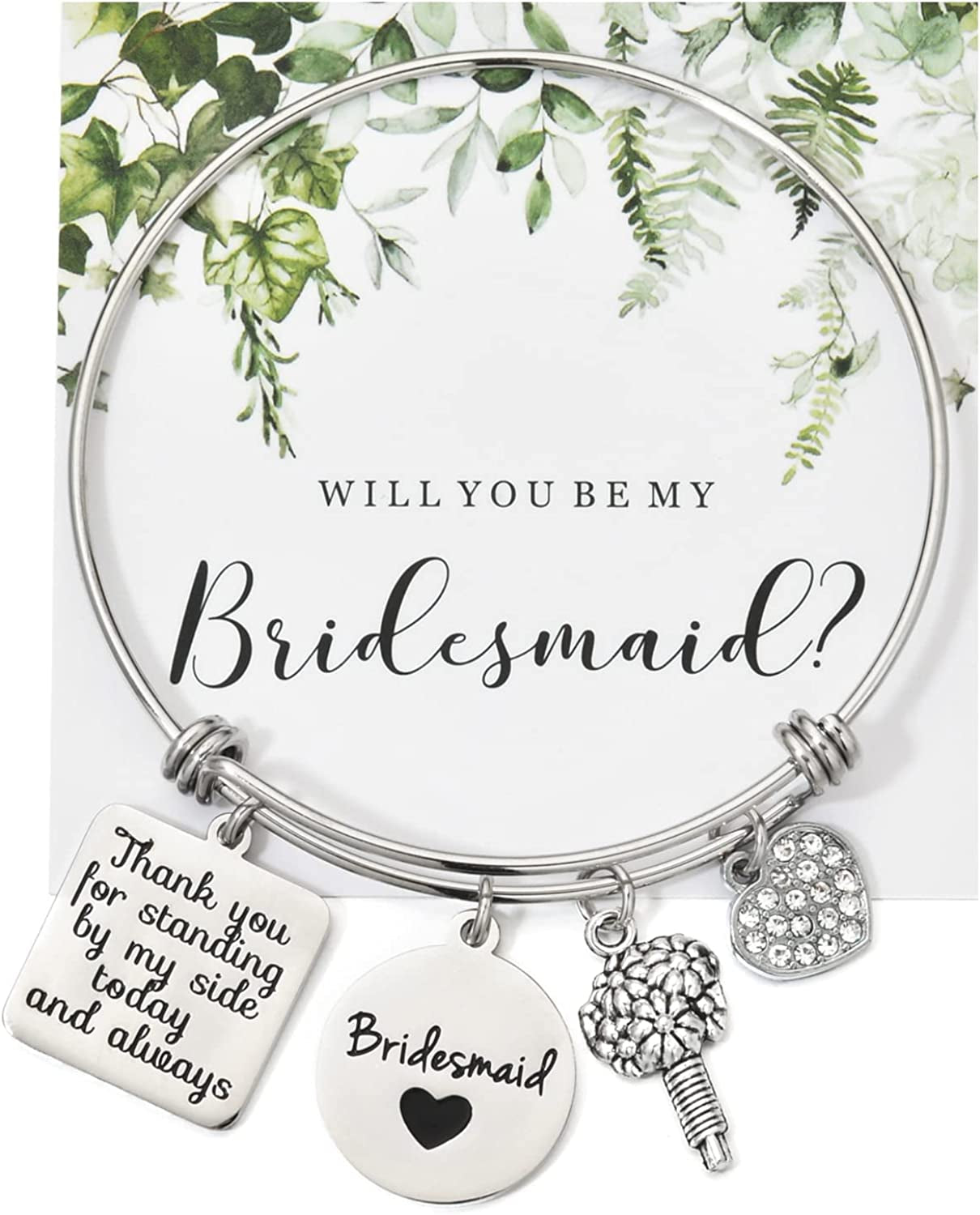 Miss Pink Wedding Gift for Bridesmaid Maid of Honor Flower Girl Bride to Be Sister Mother of the Bride Thank You Gift from Bride and Groom Thank You for Standing by My Side Bracelets Gifts Apparel & Accessories > Jewelry > Bracelets Miss Pink Bridesmaid  