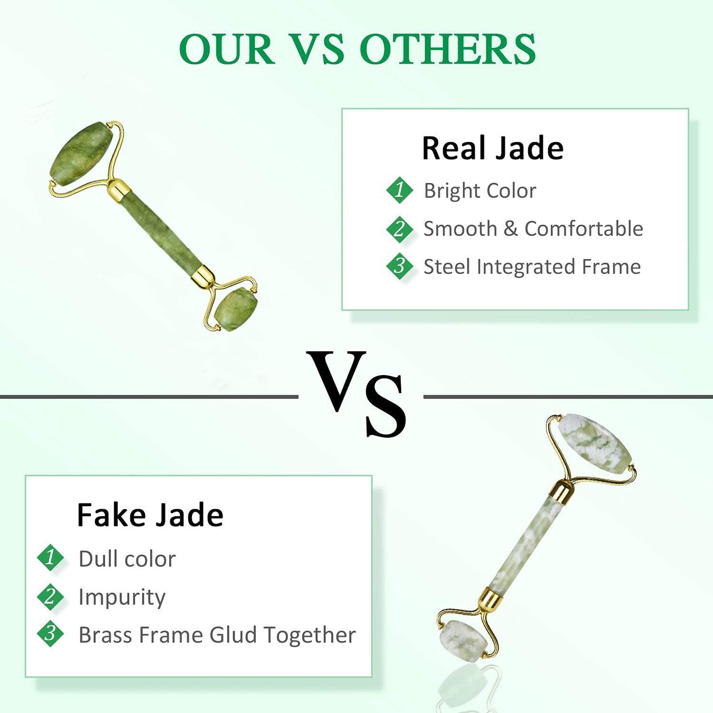 Women'S Beauty Tools Jade Roller Two Piece Set Natural Jade for Face - Reduce Wrinkles and Age Puffy Eyes, Firms Skin Health & Beauty > Personal Care > Cosmetics > Cosmetic Tools > Skin Care Tools TIGERSTAR   