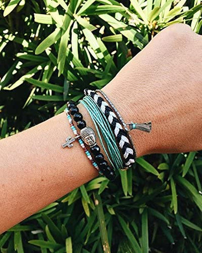 Pura Vida Jewelry Bracelets Solid Bracelet - 100% Waterproof and Handmade W/Coated Charm, Adjustable Band Apparel & Accessories > Jewelry > Bracelets Pura Vida   