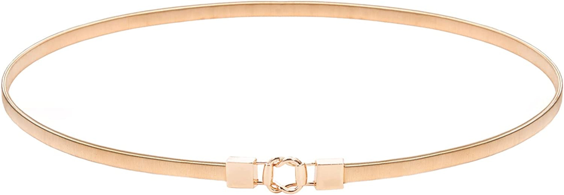 GRACE KARIN Women Skinny Metal Cinch Belt Gold Waistband Elastic Waist Belt CL633 Apparel & Accessories > Clothing Accessories > Belts GRACE KARIN Gold-overlap26 X-Large 