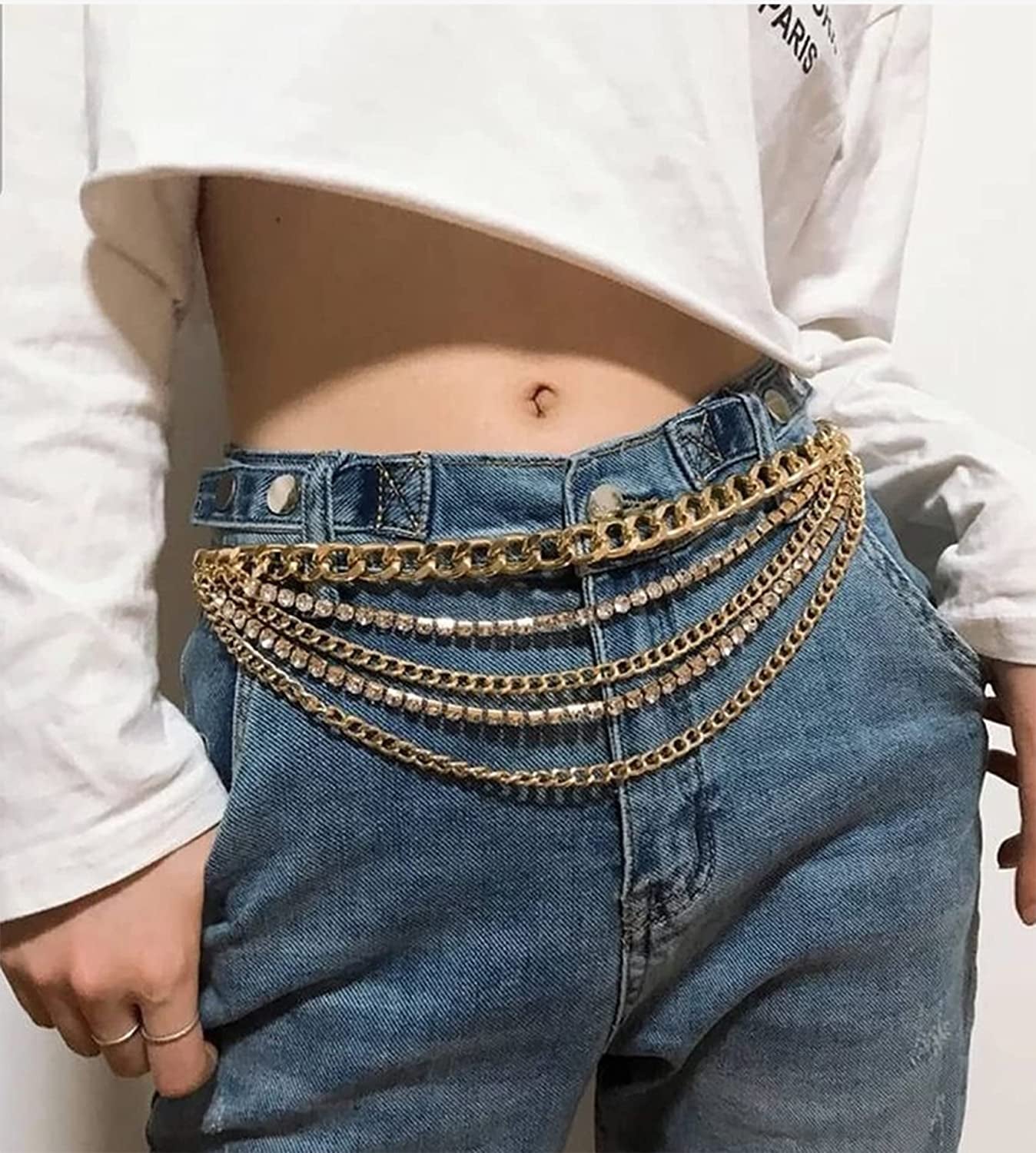 Tornito 5-6Pcs Boho Multilayer Coins Waist Chain Butterfly Sunflower Disc Golden Waist Belt Tassel Chest Sexy Body Belly Chain Double O Ring Summer Beach Bikini Bra Chain Adjustable Body Harness for Women Girls Apparel & Accessories > Jewelry > Body Jewelry Tornito   
