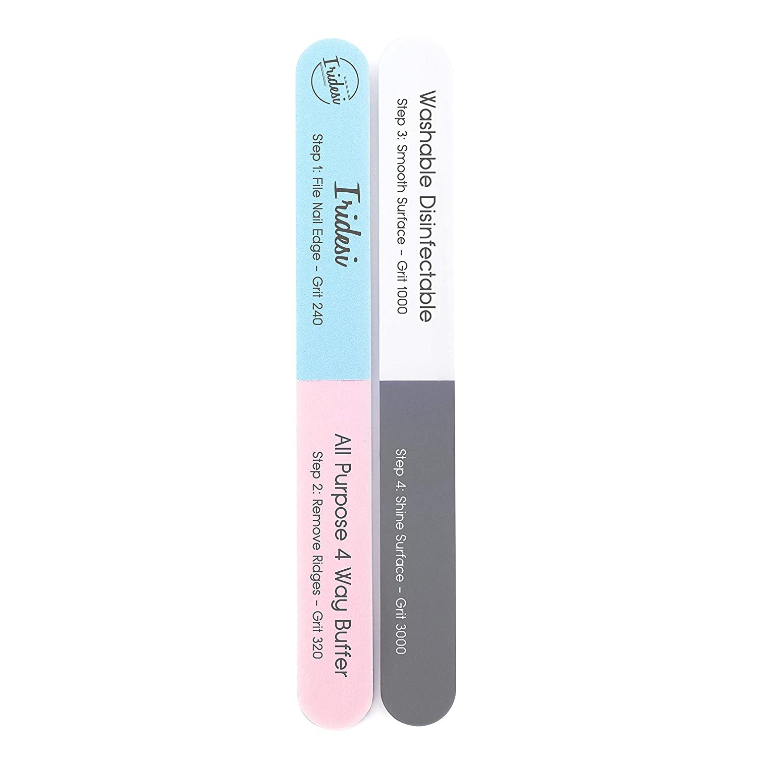 Iridesi 4 Way Finger Nail File and Buffer, Emery Boards for Natural Nails, 4 Fingernail Files in 1, Professional Filer Board and Shiners, 7 Inches Long, Salon Supplies Buffers Shine Kit, 12 Pack Health & Beauty > Personal Care > Cosmetics > Cosmetic Tools > Nail Tools Iridesi   
