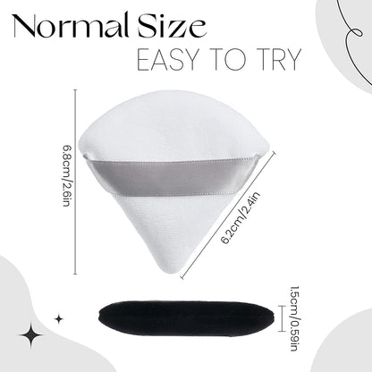 MOTZU 6 Pieces Pure Cotton Powder Puff, Made of Cotton Velour in Triangle Wedge Shape Designed for Contouring, under Eyes and Corners, 2.76 Inch Normal Size, with Strap, Makeup Tool for Cosmetic Health & Beauty > Personal Care > Cosmetics > Cosmetic Tools > Makeup Tools MOTZU   