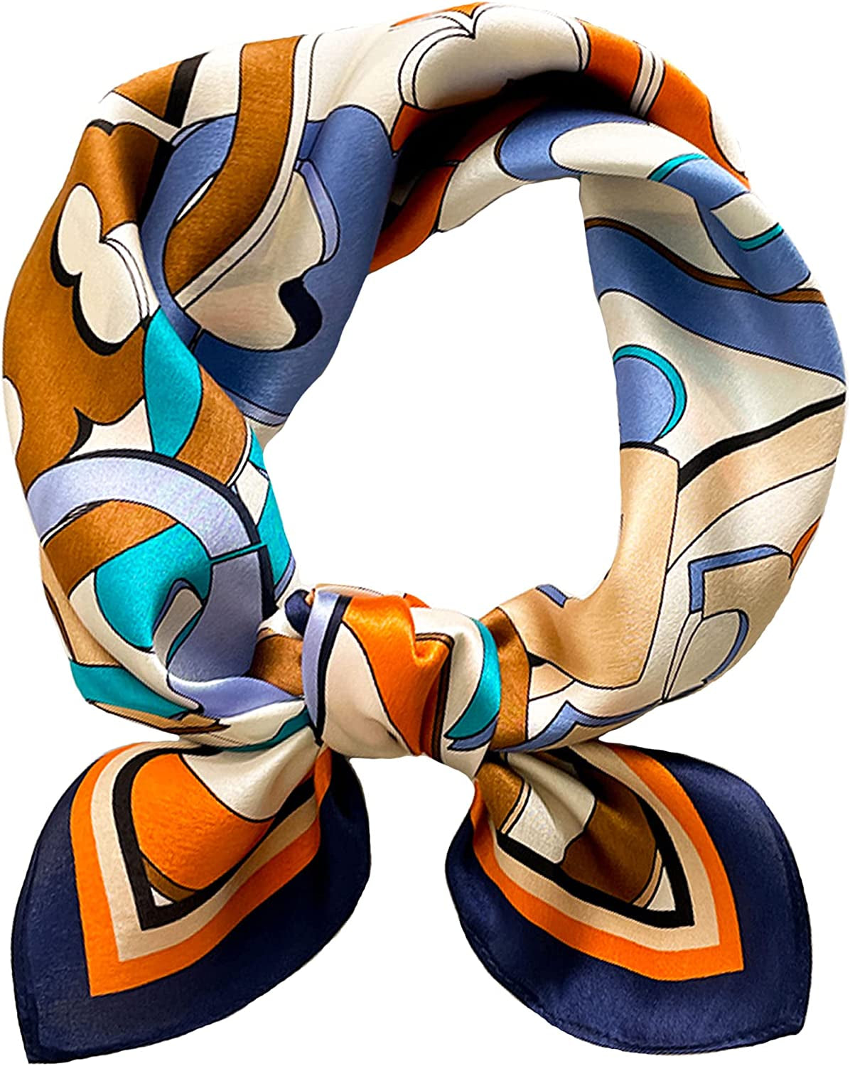 Fashion Hair Scarf for Women Lightweight Silk Feeling Head Scarves Square Bandanas 27.5× 27.5 Inches Apparel & Accessories > Clothing Accessories > Bandanas & Headties Roizsx W-colours  