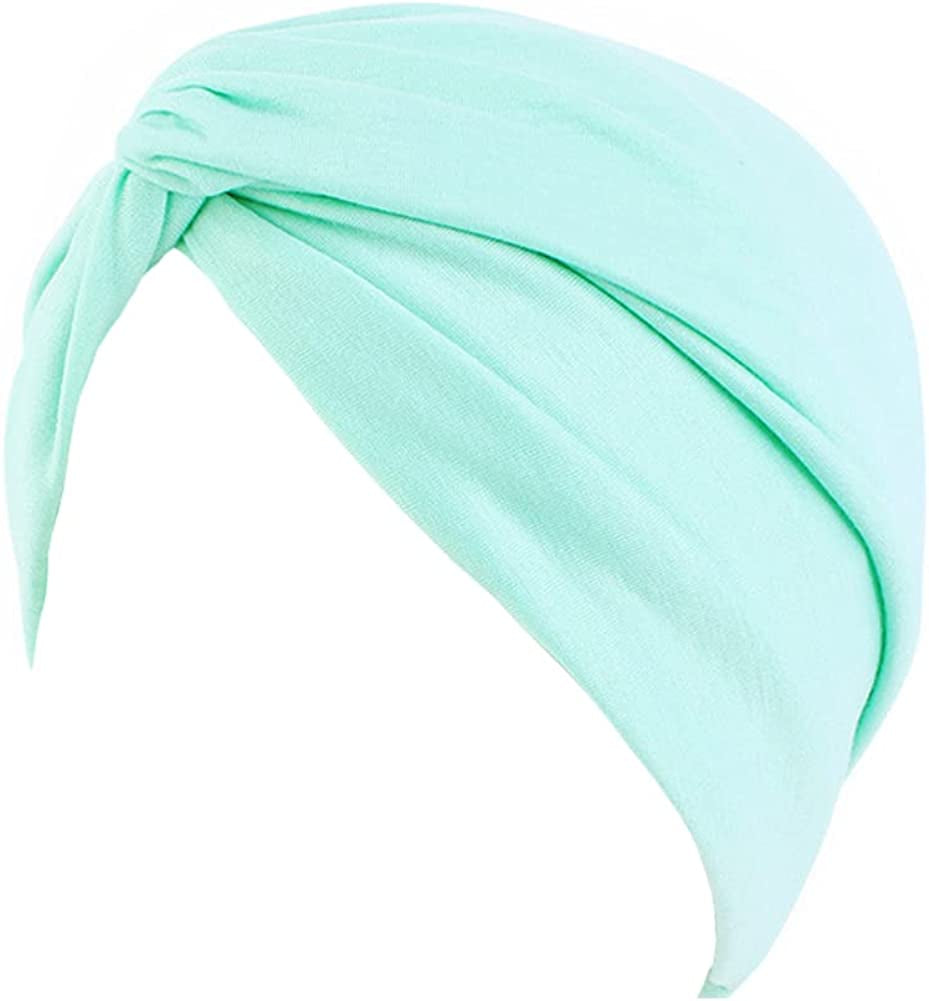 Beauty YFJH Chemo Sleep Turban Headwear Scarf Beanie Cap Hat for Cancer Patient Hair Loss Apparel & Accessories > Clothing Accessories > Headwear beauty YFJH Peppermint Green  