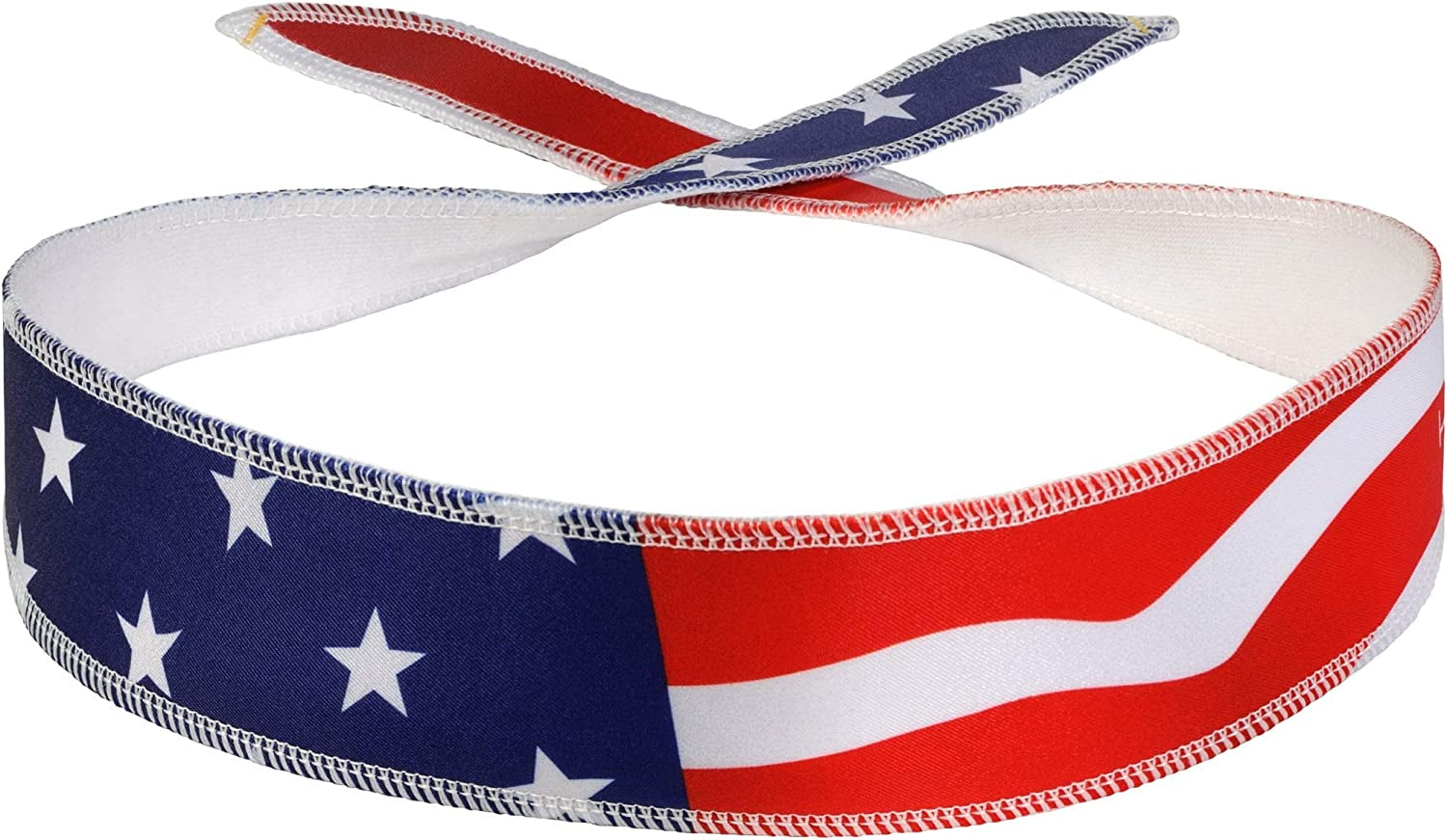 Halo Headband Halo I- Custom Fit- Tie Sweatband Pullover for Men and Women, No Slip with Moisture Wicking Dryline Fabric Apparel & Accessories > Clothing Accessories > Bandanas & Headties Halo Headband USA FLAG  