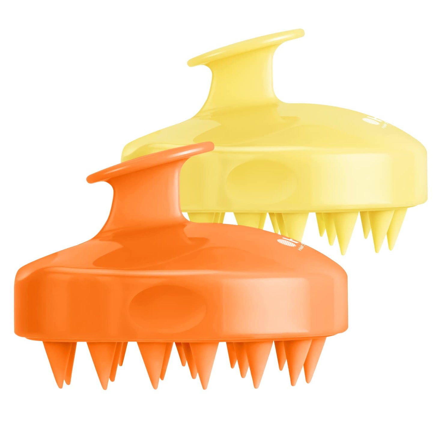 HEETA Hair Scalp Massager Shampoo Brush 2 Pack, Soft Silicone Bristles to Remove Dandruff, Waterproof Hair Scrubber for Both Wet Dry Hair, Suitable for Men & Women (Green & Black) Health & Beauty > Personal Care > Hair Care HEETA Yellow & Orange  