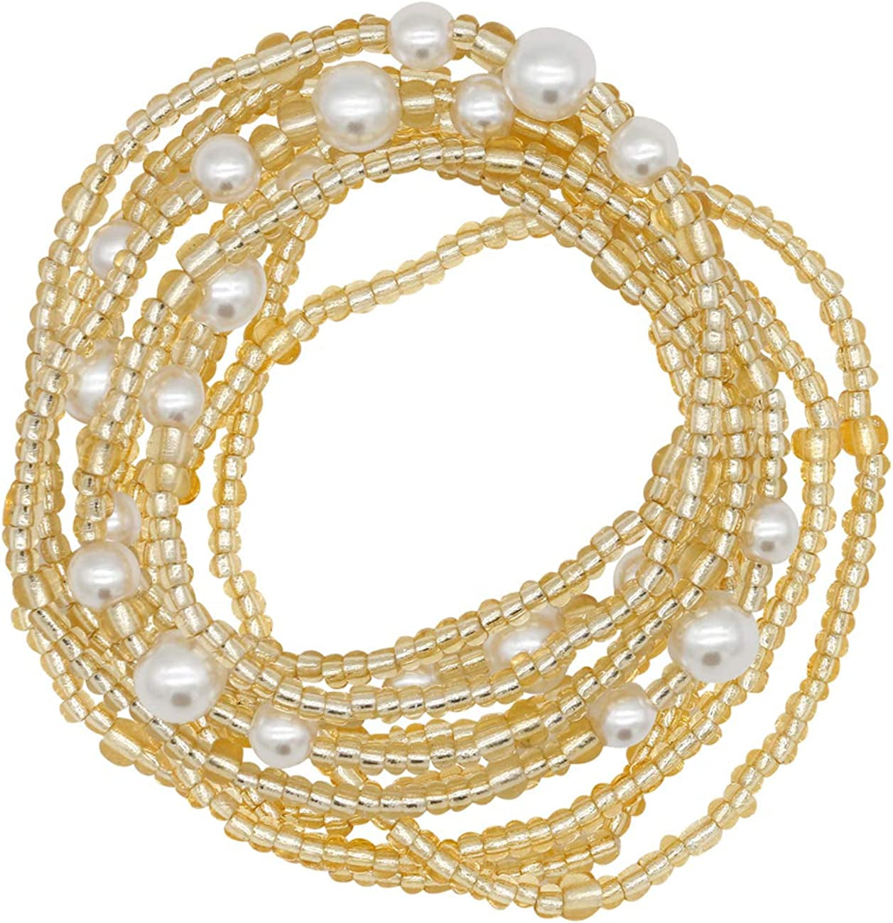 Taigood Waist Beads for Women African Waist Bead Body Chain, Beaded Belly Chain Body Jewelry Apparel & Accessories > Jewelry > Body Jewelry Taigood 2 Pieces Set 9  