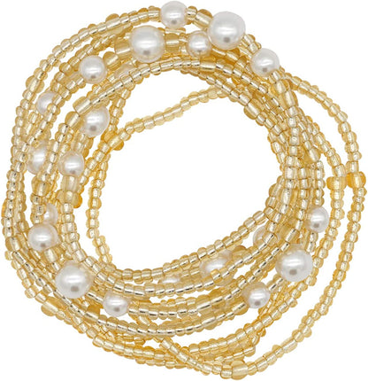 Taigood Waist Beads for Women African Waist Bead Body Chain, Beaded Belly Chain Body Jewelry Apparel & Accessories > Jewelry > Body Jewelry Taigood 2 Pieces Set 9  
