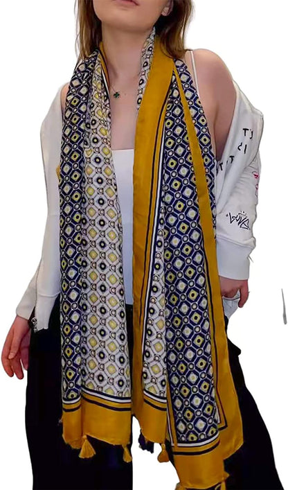 FRAIFICE Lightweight Scarf for Women for Spring Summer Fall Floral Scarves Shawl Wrap Pashimina with Tassels Apparel & Accessories > Clothing Accessories > Scarves & Shawls FRAIFICE   