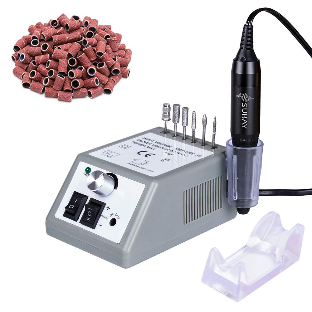 Subay Professional Finger Toe Nail Care Electric Nail Drill Machine Manicure Pedicure Kit Electric Nail Art File Drill with 1 Pack of Sanding Bands (Pink) Health & Beauty > Personal Care > Cosmetics > Cosmetic Tools > Nail Tools SUBAY Grey  