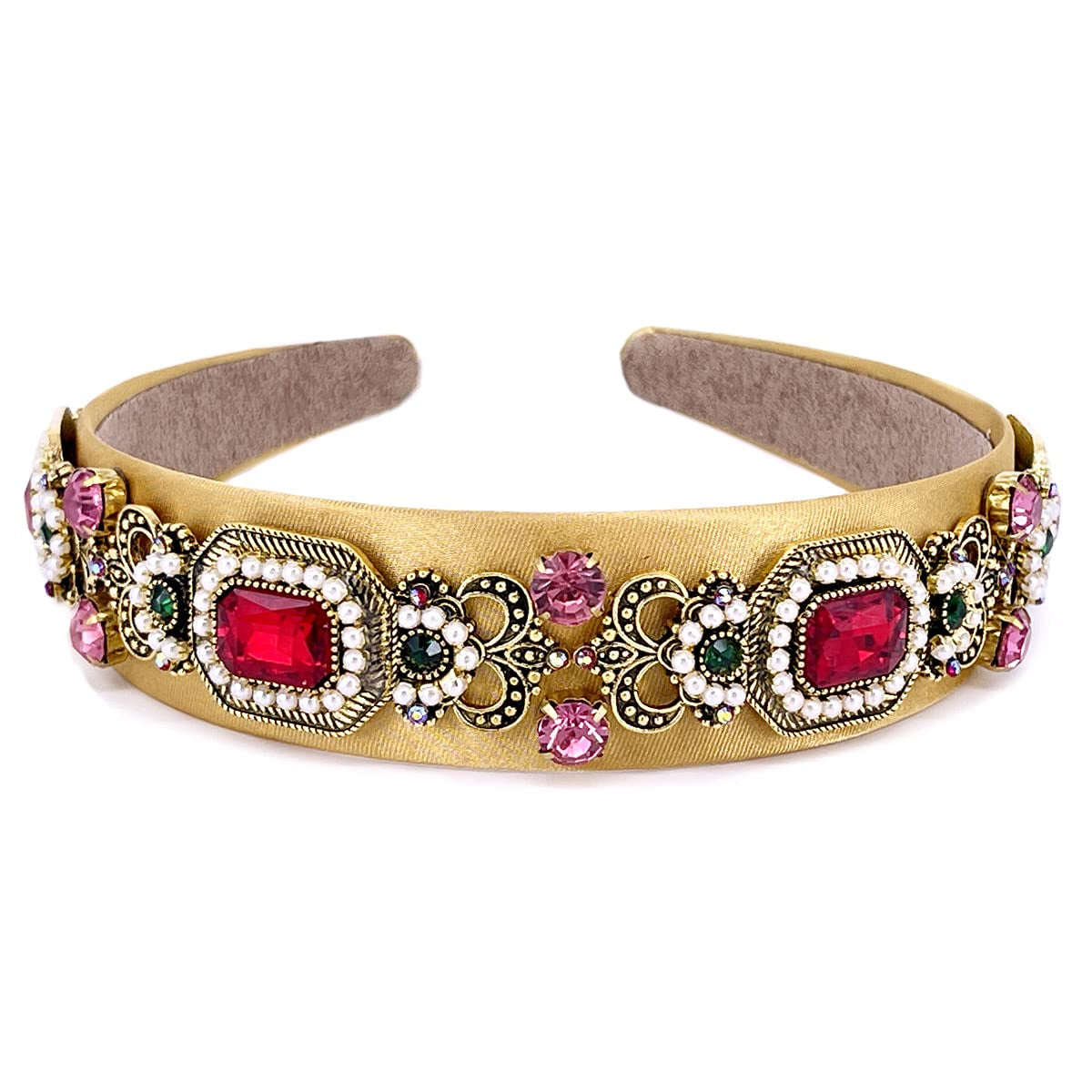 QTMY Designer Headbands Fashion Vintage Pearl Gemstone Hair Accessories Head Band Fashion Headwear Hairbands for Women Apparel & Accessories > Clothing Accessories > Headwear QTMY   