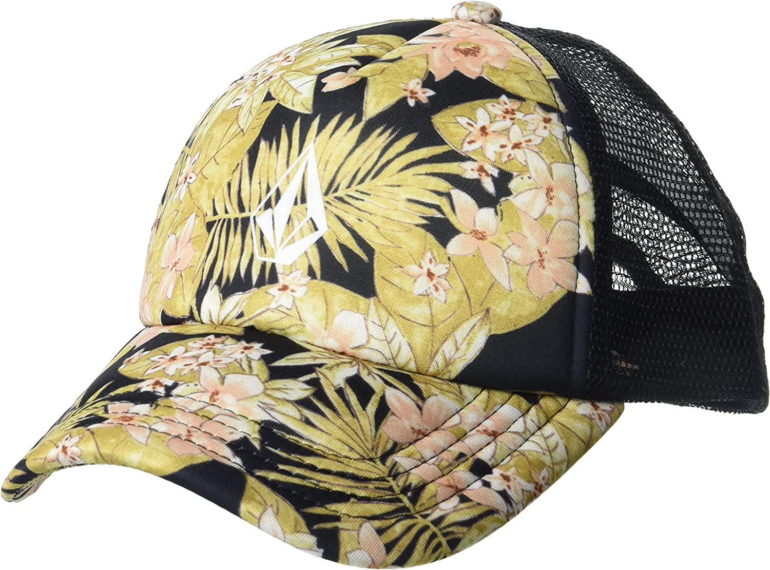 Volcom Women'S into Paradise Trucker Foam Snapback Hat Apparel & Accessories > Clothing Accessories > Hats Volcom Black Pink One Size 