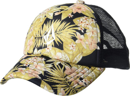 Volcom Women'S into Paradise Trucker Foam Snapback Hat Apparel & Accessories > Clothing Accessories > Hats Volcom Black Pink One Size 