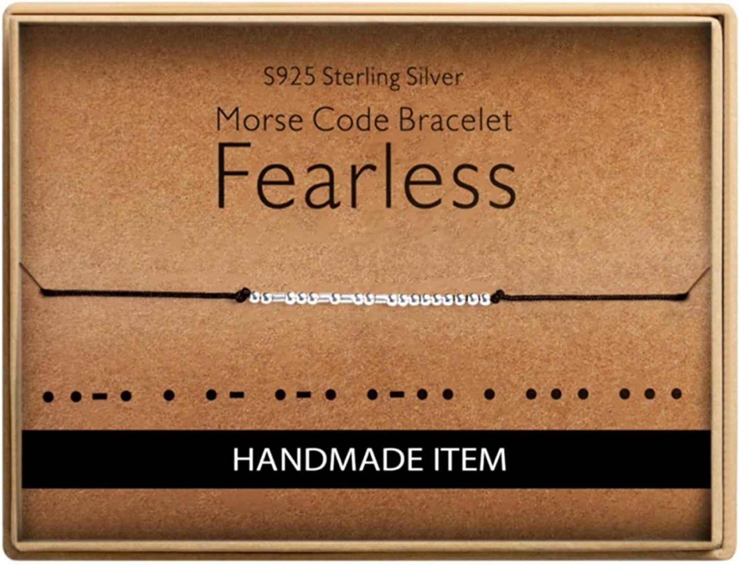 Inspirational Gifts for Women Morse Code Bracelets for Women Funny Bracelet for Friend Funny Christmas Gift for Women Apparel & Accessories > Jewelry > Bracelets Monily 22-fearless  