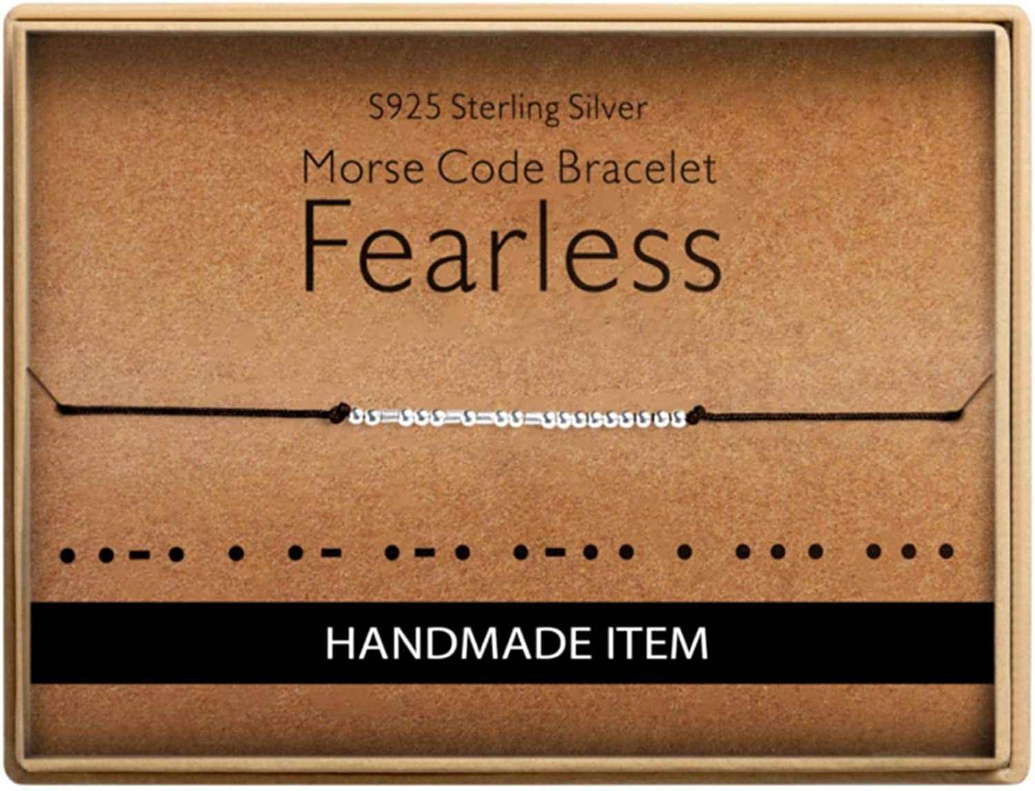 Inspirational Gifts for Women Morse Code Bracelets for Women Funny Bracelet for Friend Funny Christmas Gift for Women Apparel & Accessories > Jewelry > Bracelets Monily 22-fearless  