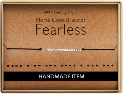 Inspirational Gifts for Women Morse Code Bracelets for Women Funny Bracelet for Friend Funny Christmas Gift for Women Apparel & Accessories > Jewelry > Bracelets Monily 22-fearless  