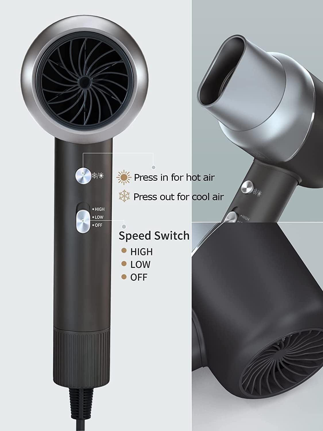 7MAGIC Hair Dryer, Ionic Blow Dryer, 1875 Watt Powerful Fast Drying Hairdryer with Negative Ion Technology for Hair Care, Professional Hair Blow Dryer with Concentrator Nozzle for Women Salon Home Health & Beauty > Personal Care > Hair Care 7MAGIC   